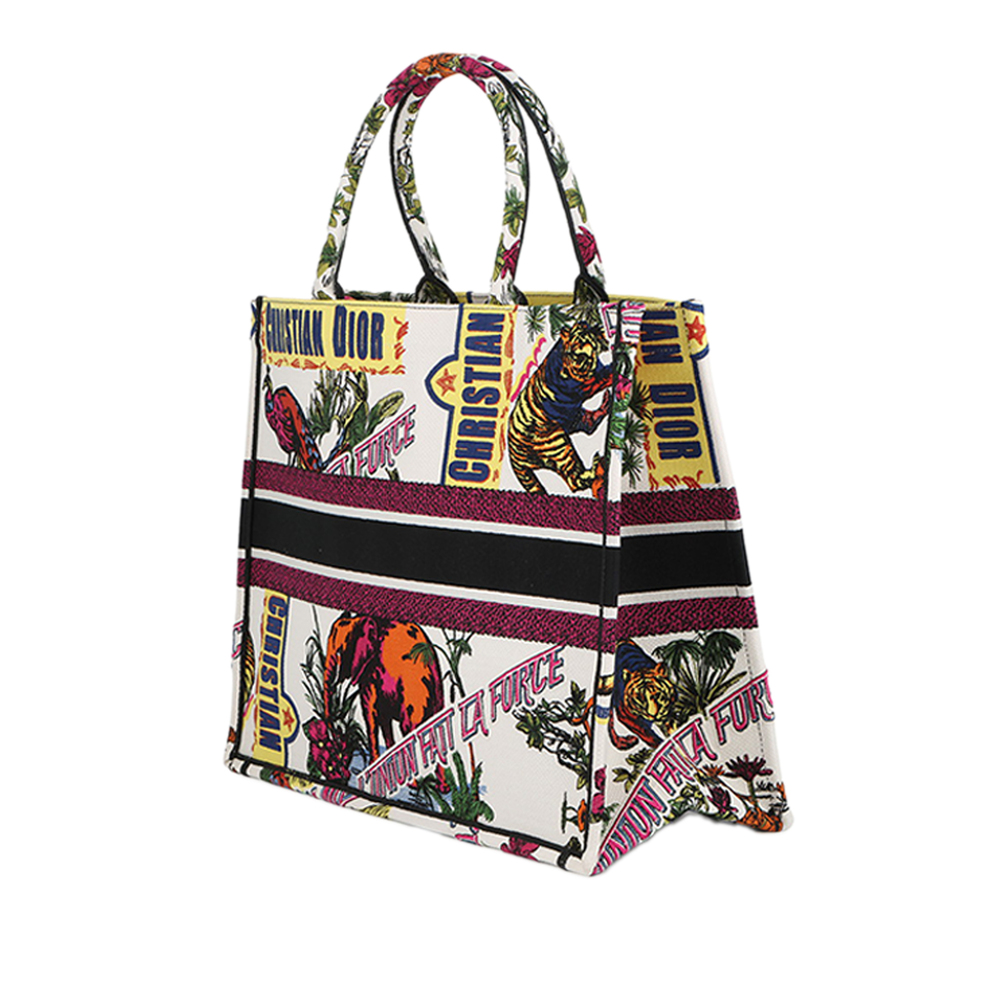 Pre-Loved Dior Large Embroidered Canvas Indian Animals Book Tote - Picture 2 of 12